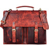 Große Leder Aktentasche rot Vintage Design