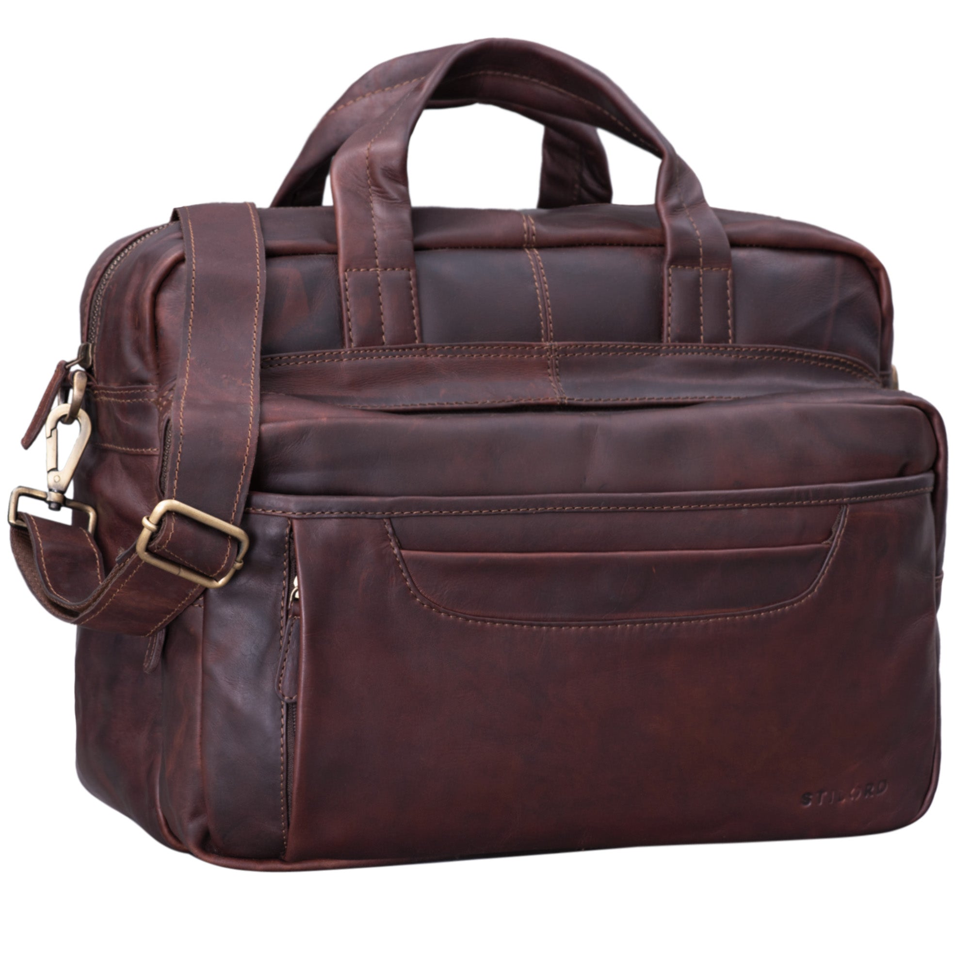 Große Ledertasche zum Umhängen