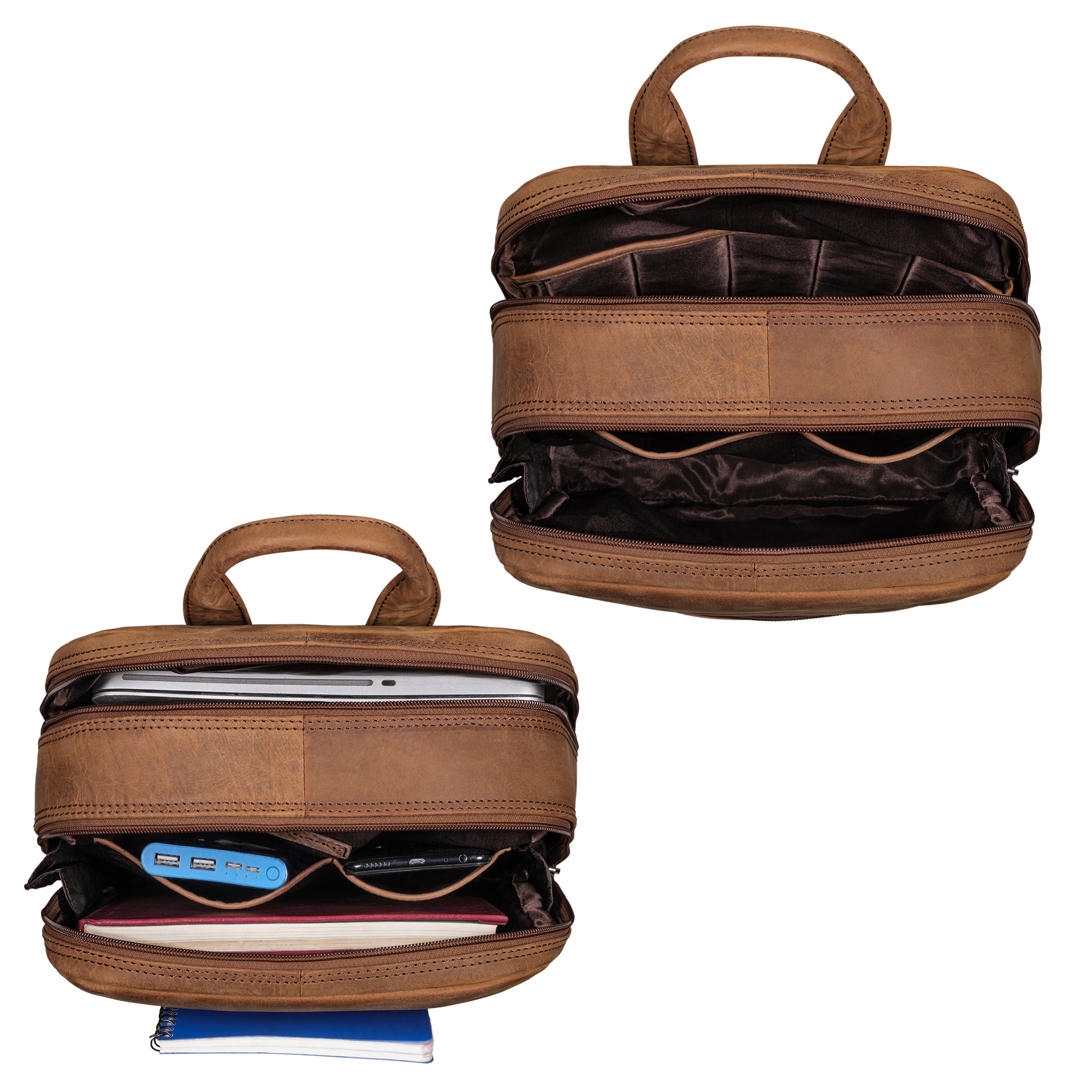 Großer Laptop-Rucksack aus Leder