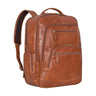 Leder Laptop Rucksack 18 Zoll Herren und Damen Groß cognac