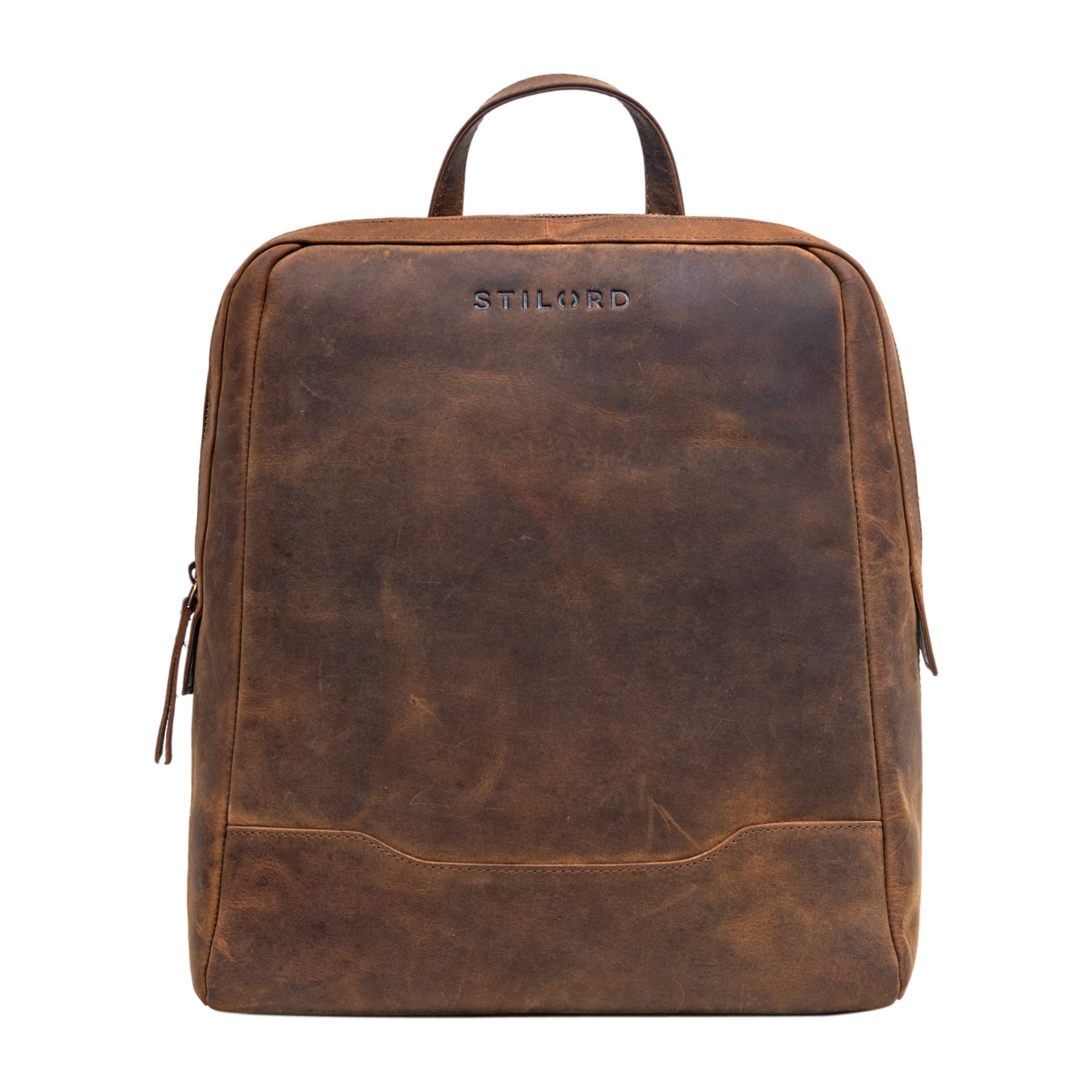 Rucksackhandtasche henkel schultergurt braun leder