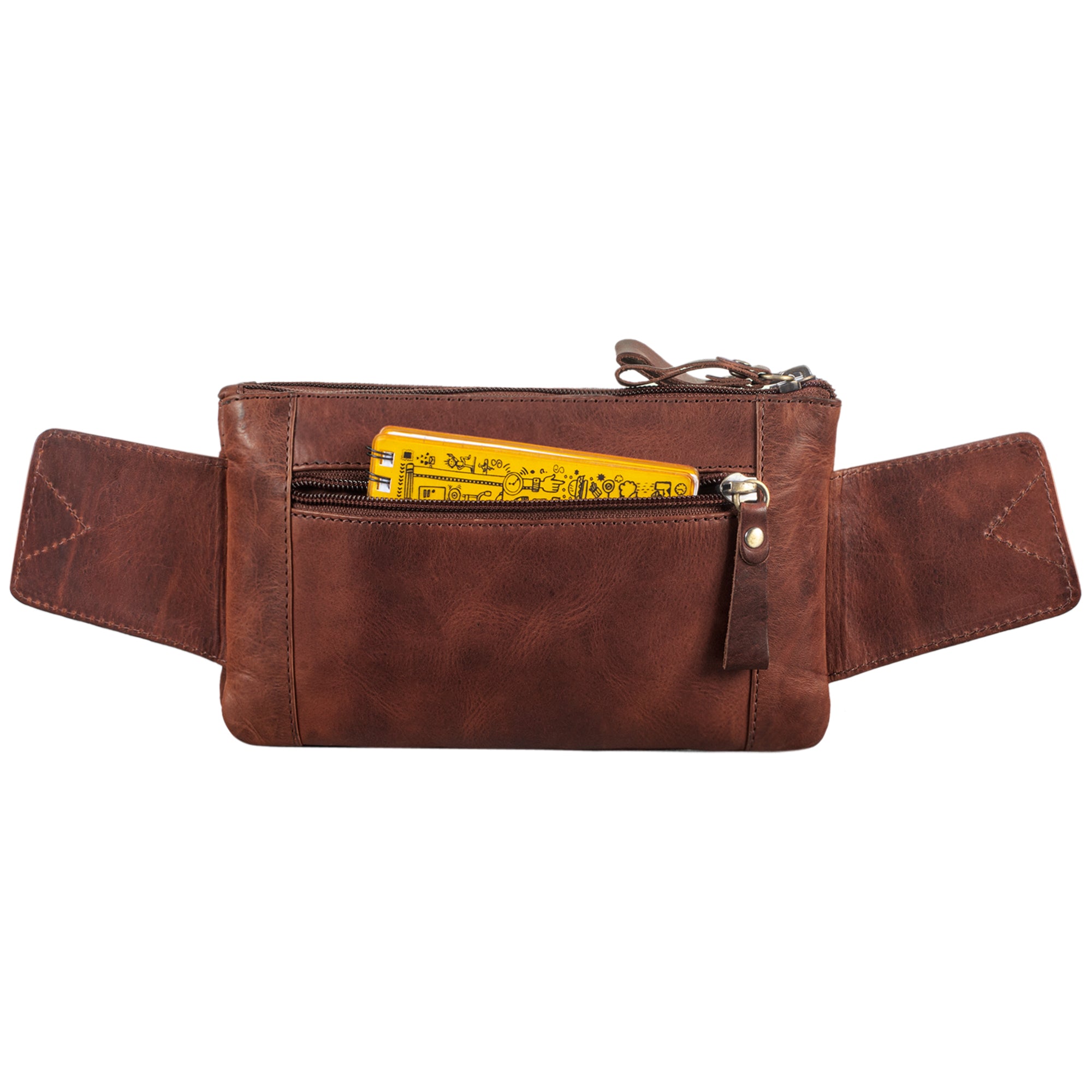 Grosse Retro Leder Bauchtasche
