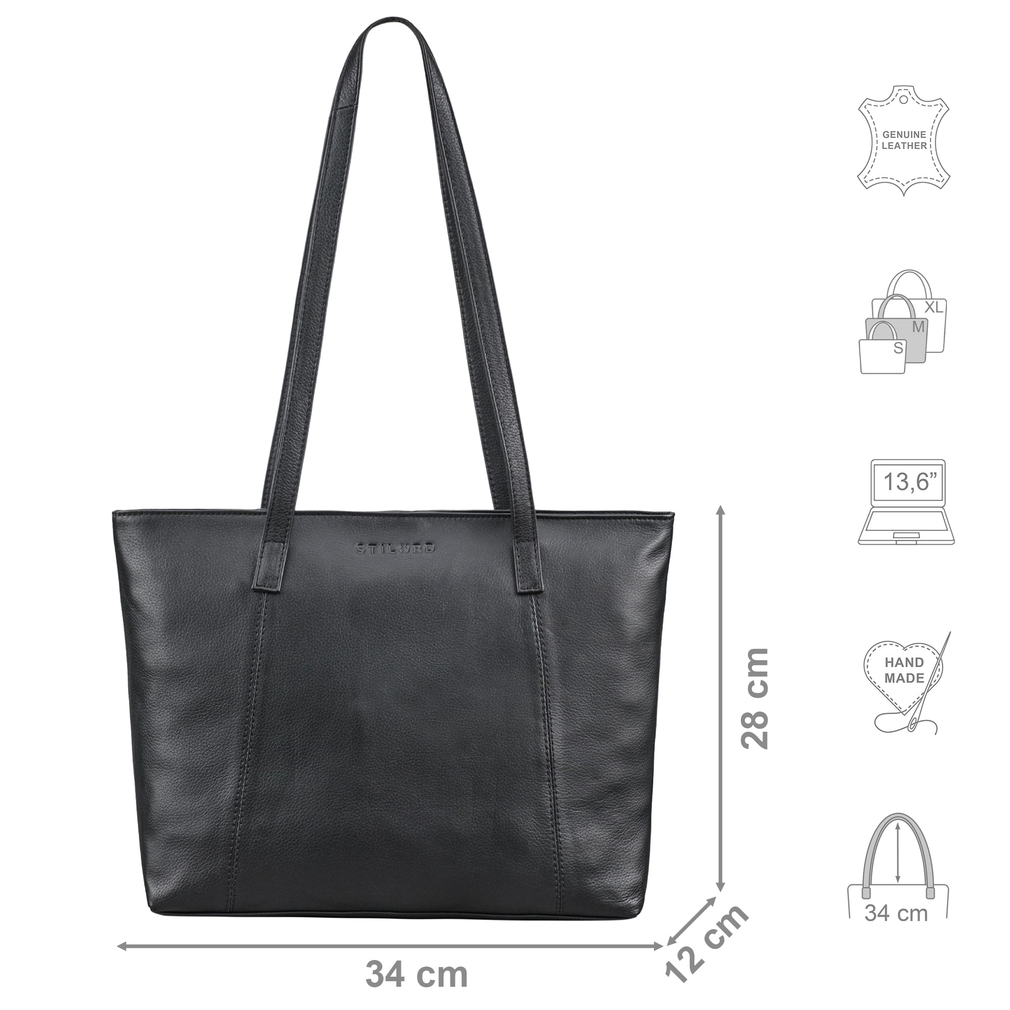 Damen Handtasche Schwarz Groß