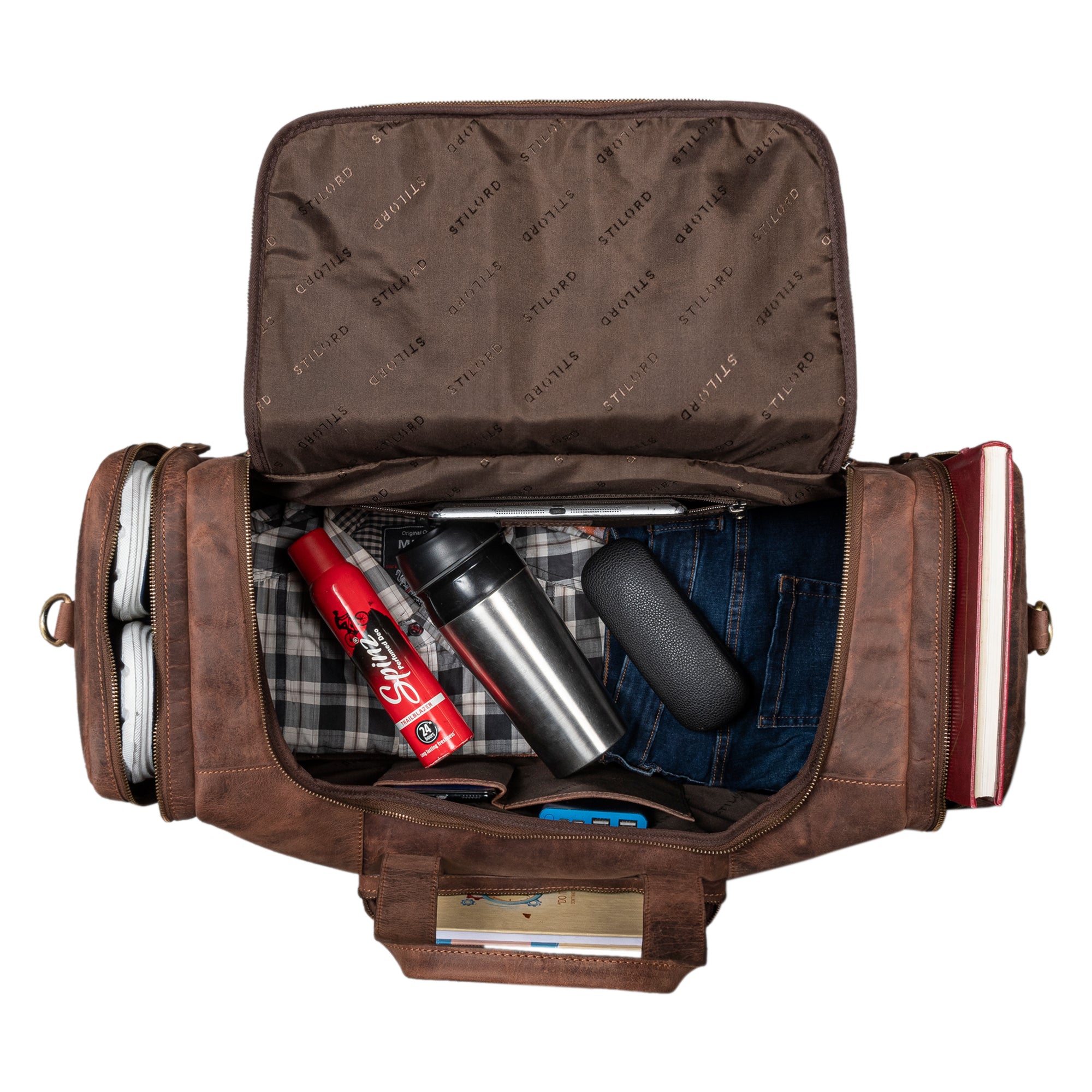 Leder Hangepäcktasche Braun