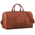 Weekender Leder cognac aus der schrägen Frontalperspektive