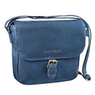 Umhängetasche Damen blau Handtasche Leder