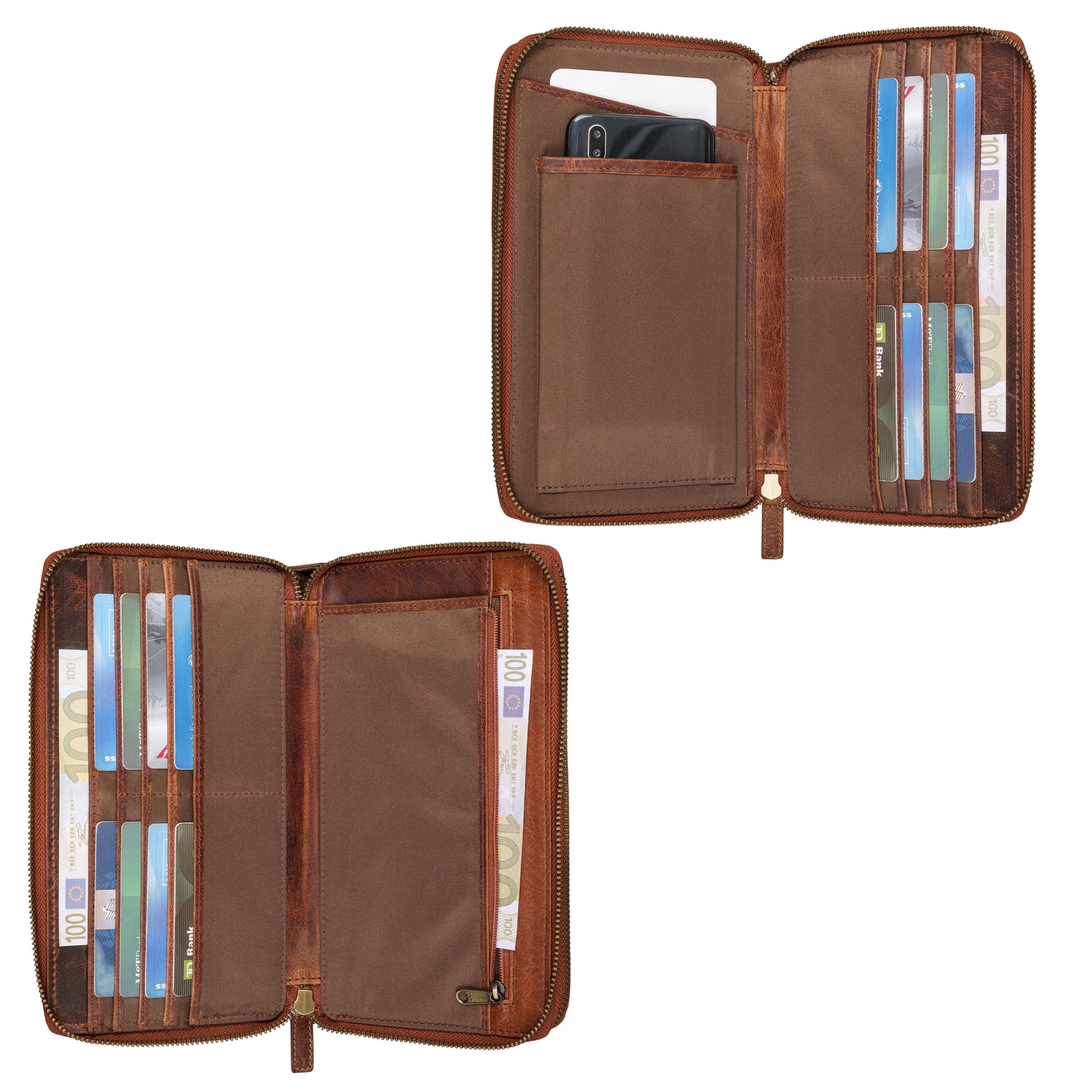 braune Leder Handytasche für Damen