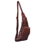 Brusttasche Leder cognac dunkelbraun