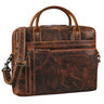 Laptoptasche Leder braun aus der schrägen Frontalperspektive