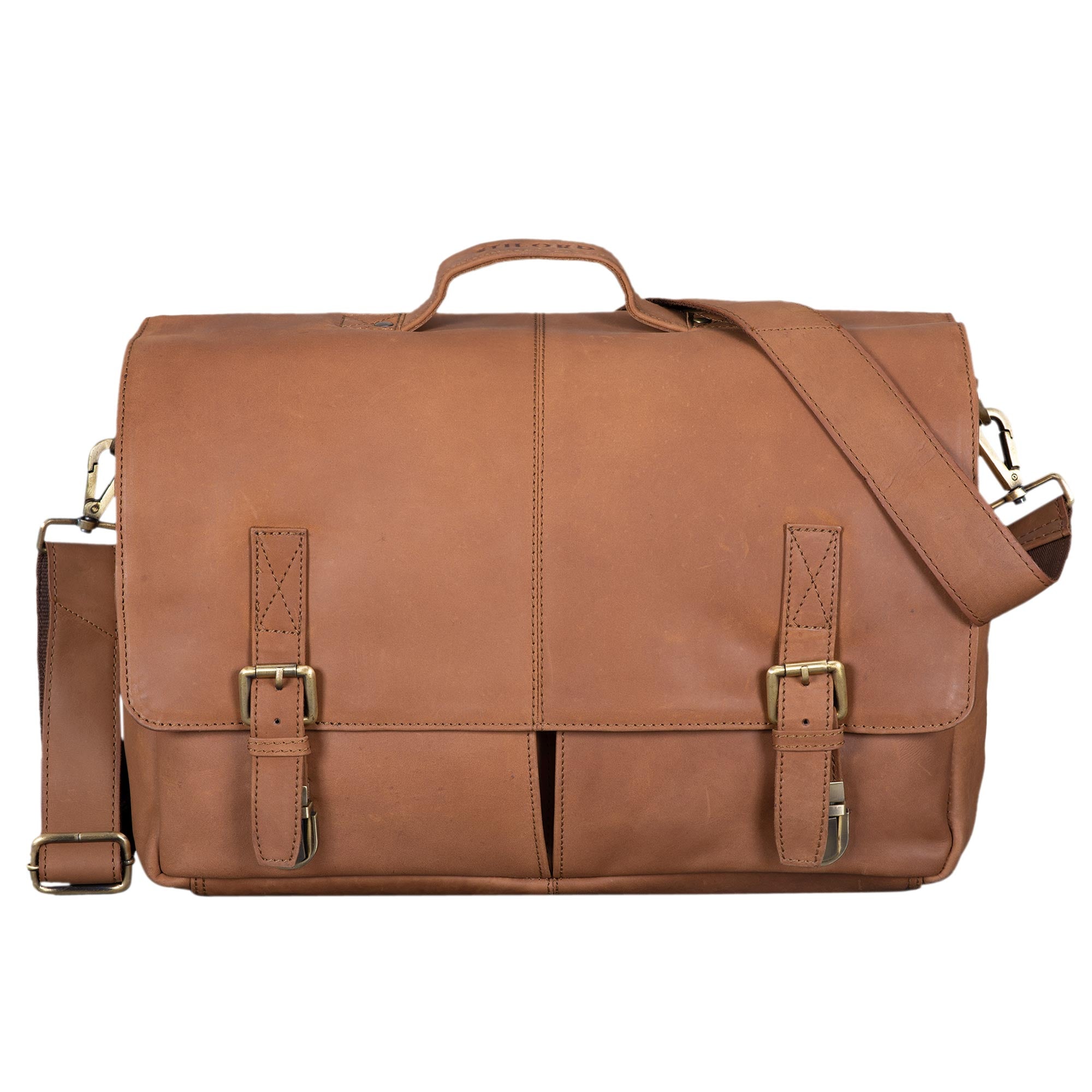 Ledertasche 15.6 Zoll mit Laptopfach Vintage braun