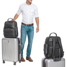 Leder Handgepäck Rucksack für Flugzeug