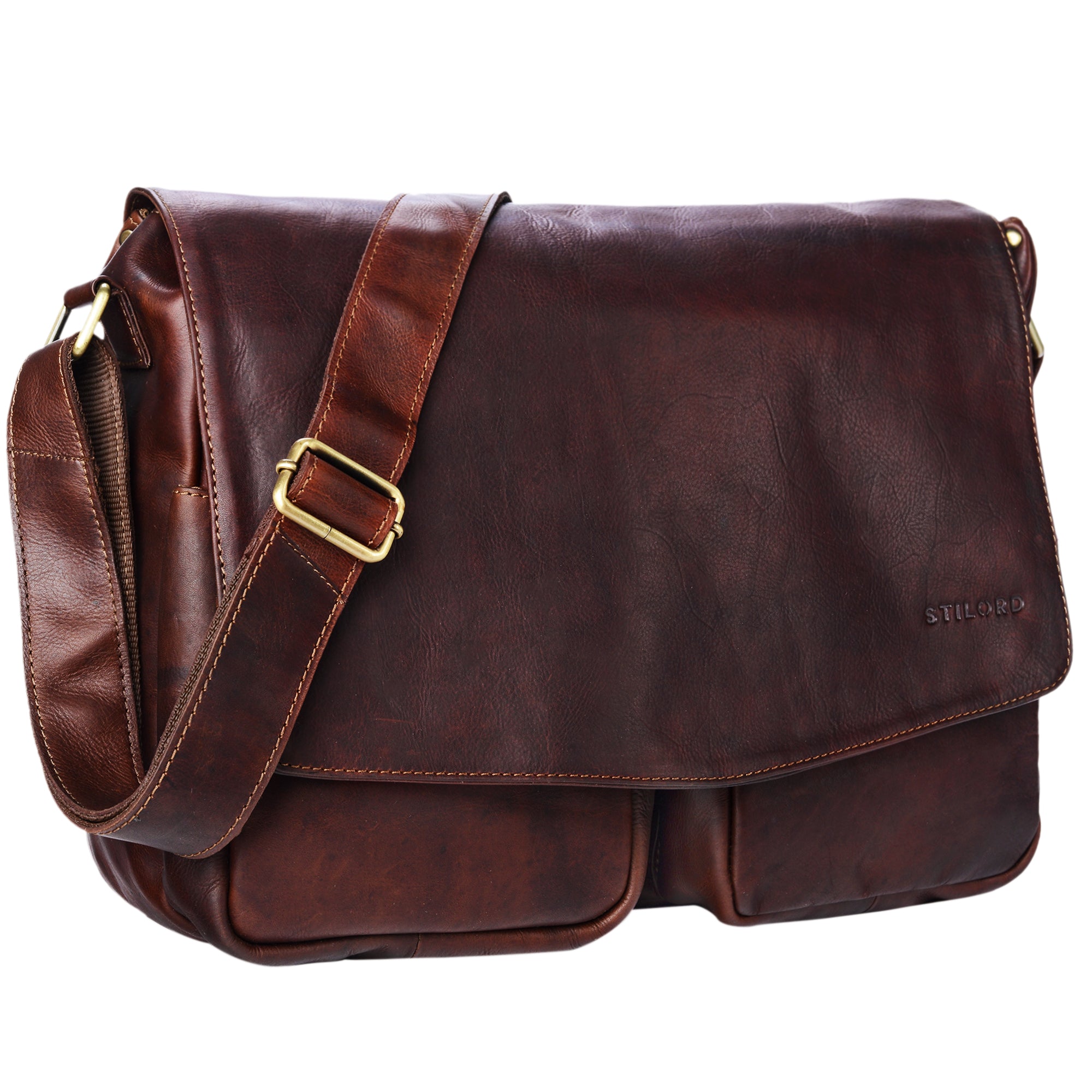 Vintage Umhängetasche Leder braun