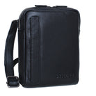 Leder Cross Body Bag Herren schwarz