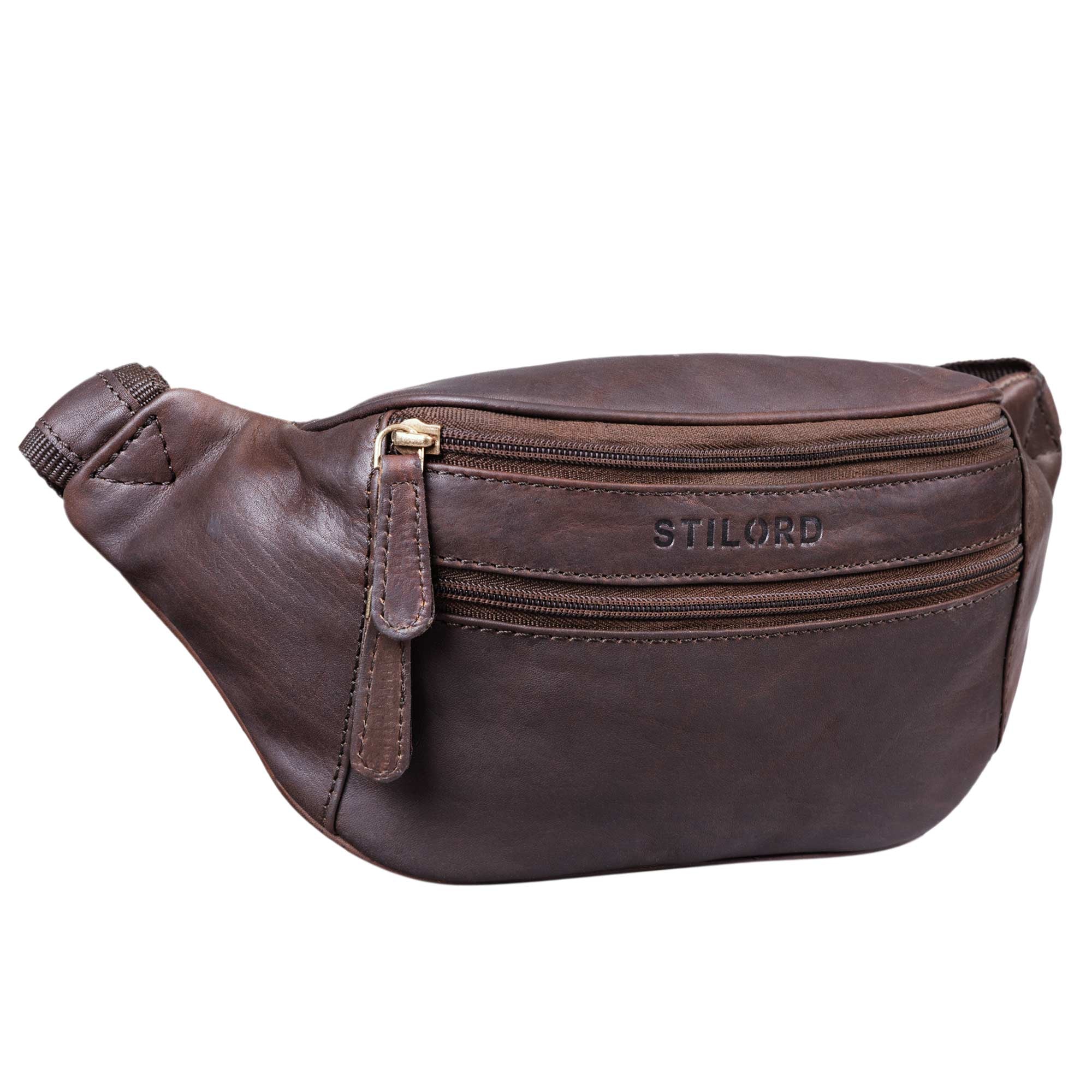Herren Bauchtasche Leder braun