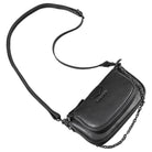Schultertasche Frauen Echt Leder schwarz