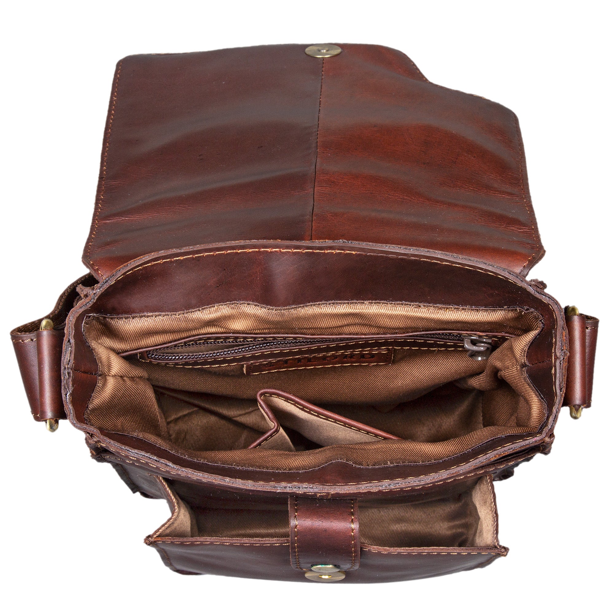 Ledertasche für Herren cognac dunkelbraun