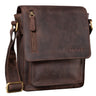 "Finn" Mała Torba Męska Na Ramię Skórzana Vintage Messenger 8.4"