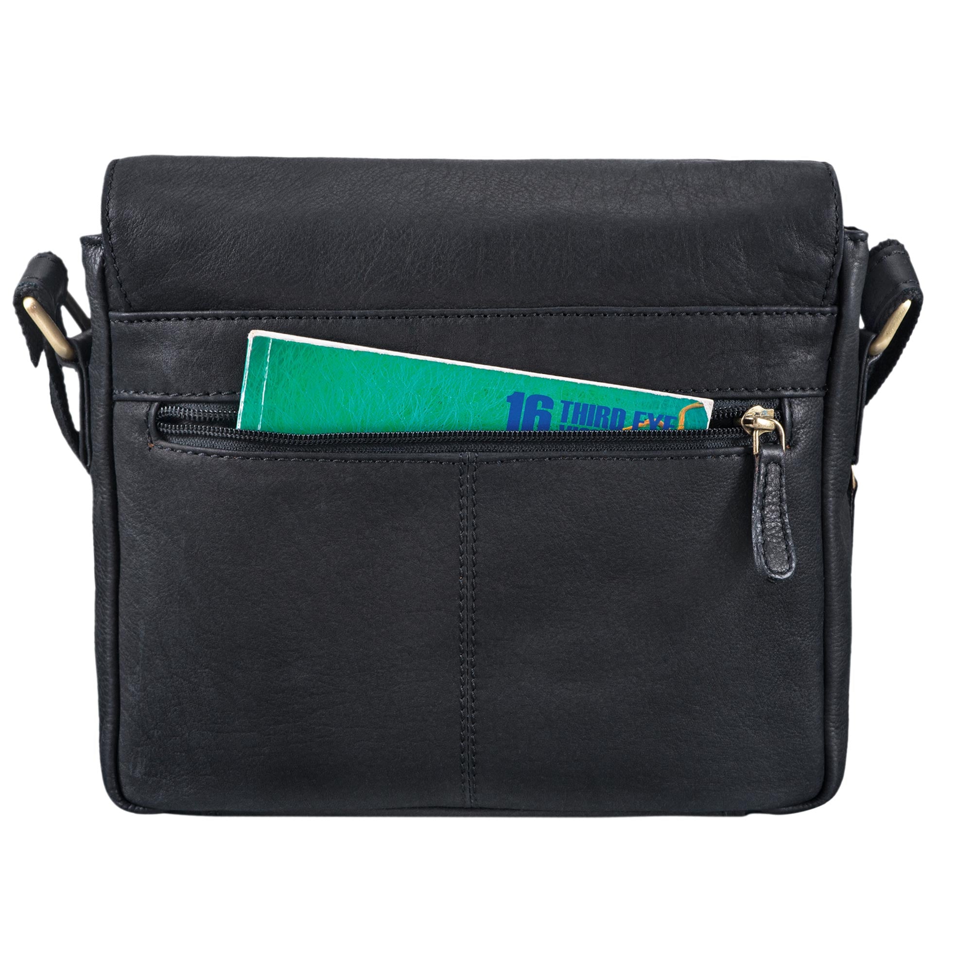 Crossbody Bag echtes Leder schwarz