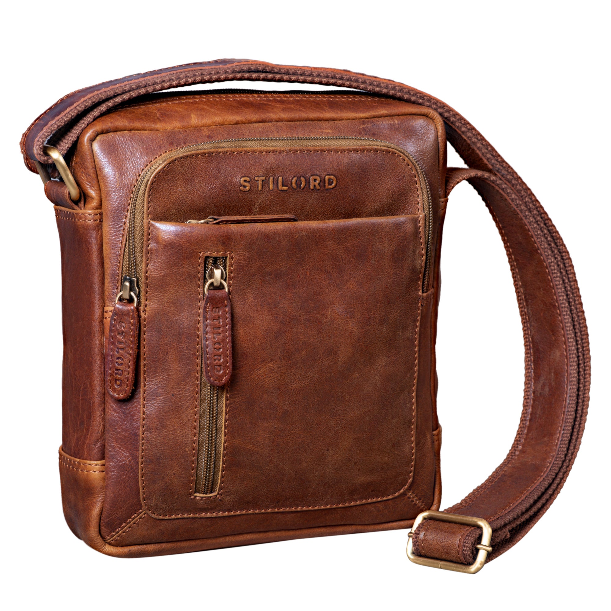 Kleine Ledertasche Männer braun