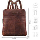 Damen Cityrucksack Leder Cognac mittelgroß