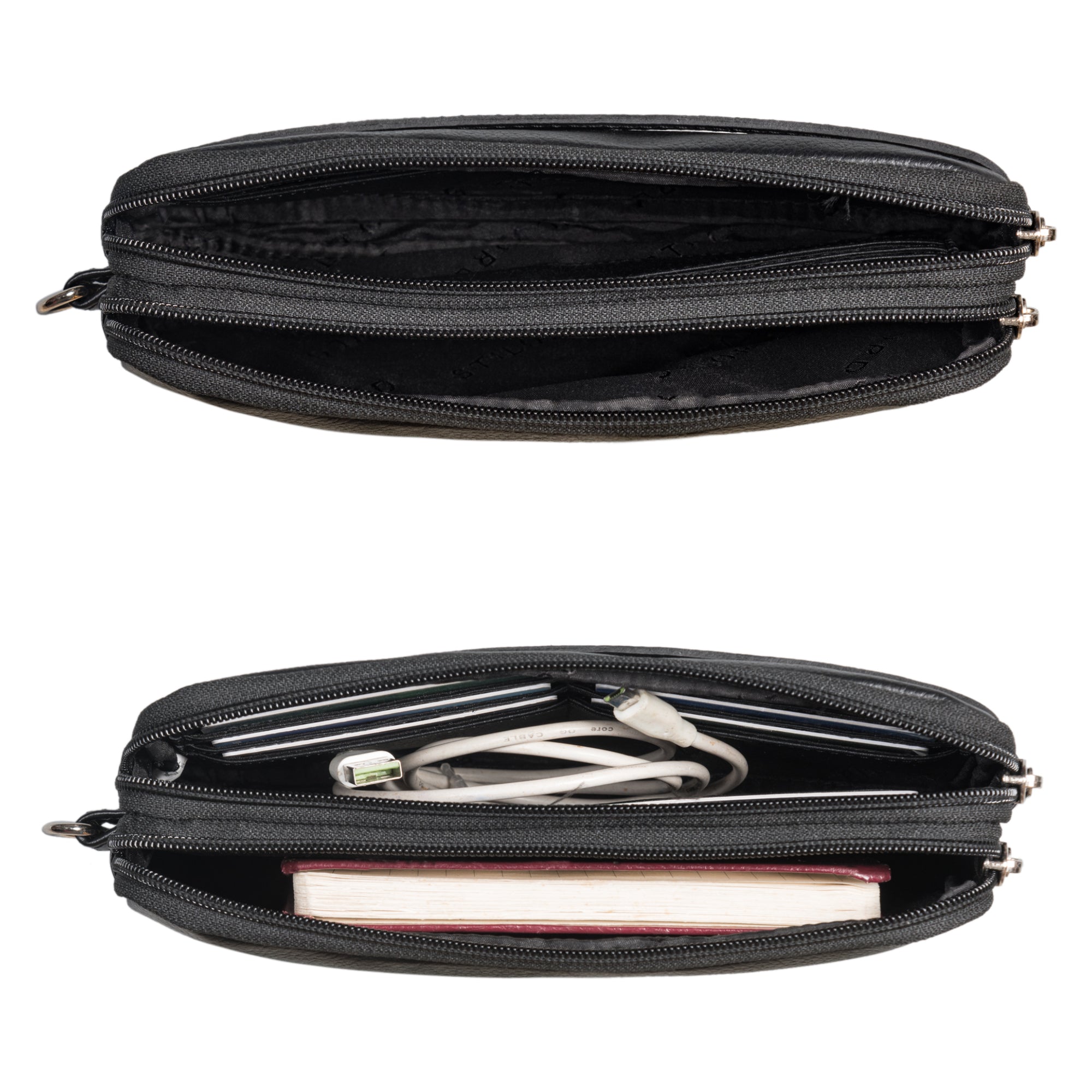 Handgefertigte Lederhandgelenktasche kompakt