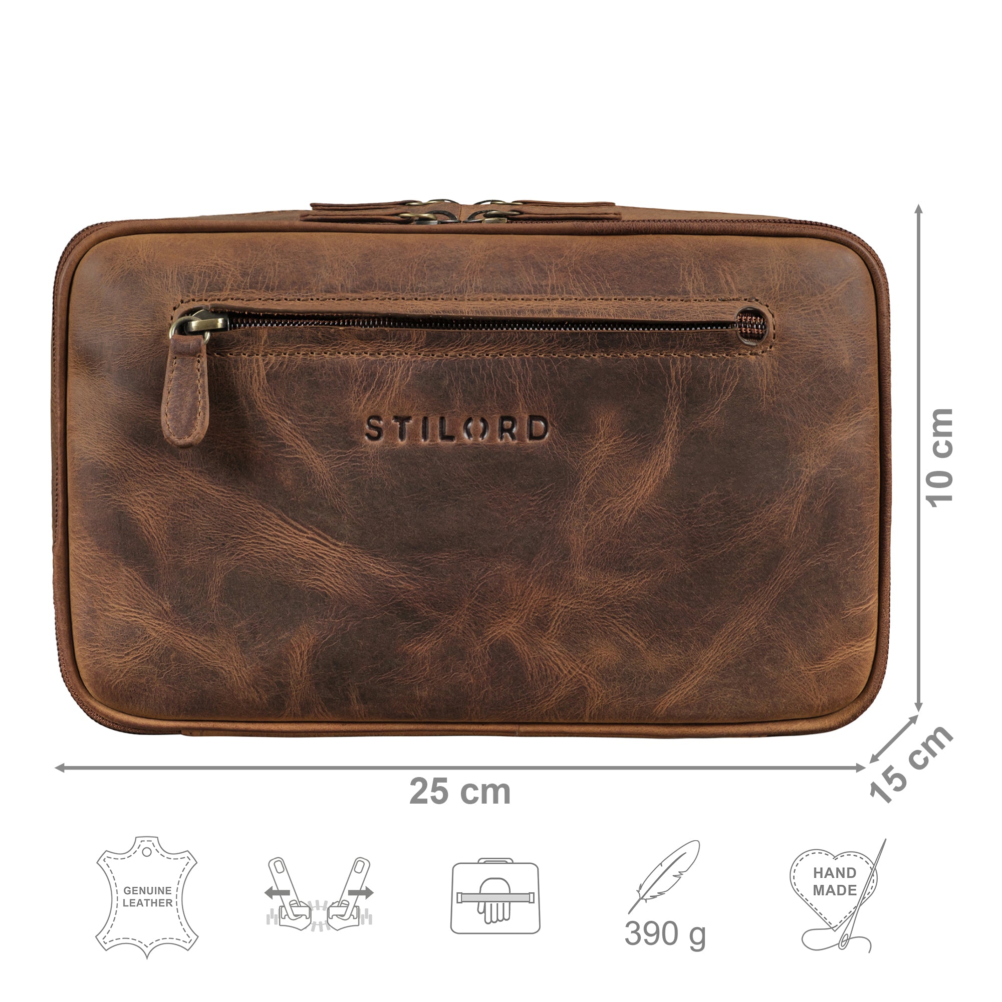 Kulturtasche Herren Leder braun