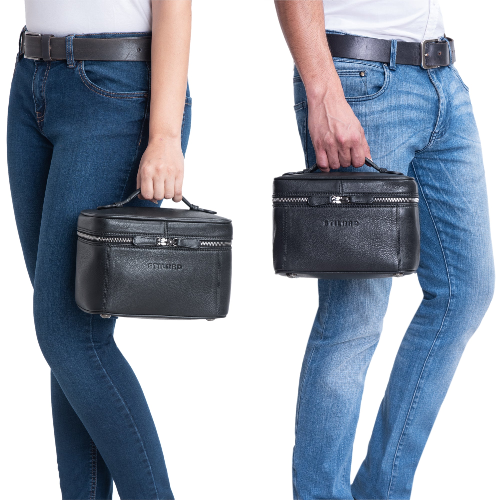 Necessaire Leder schwarz