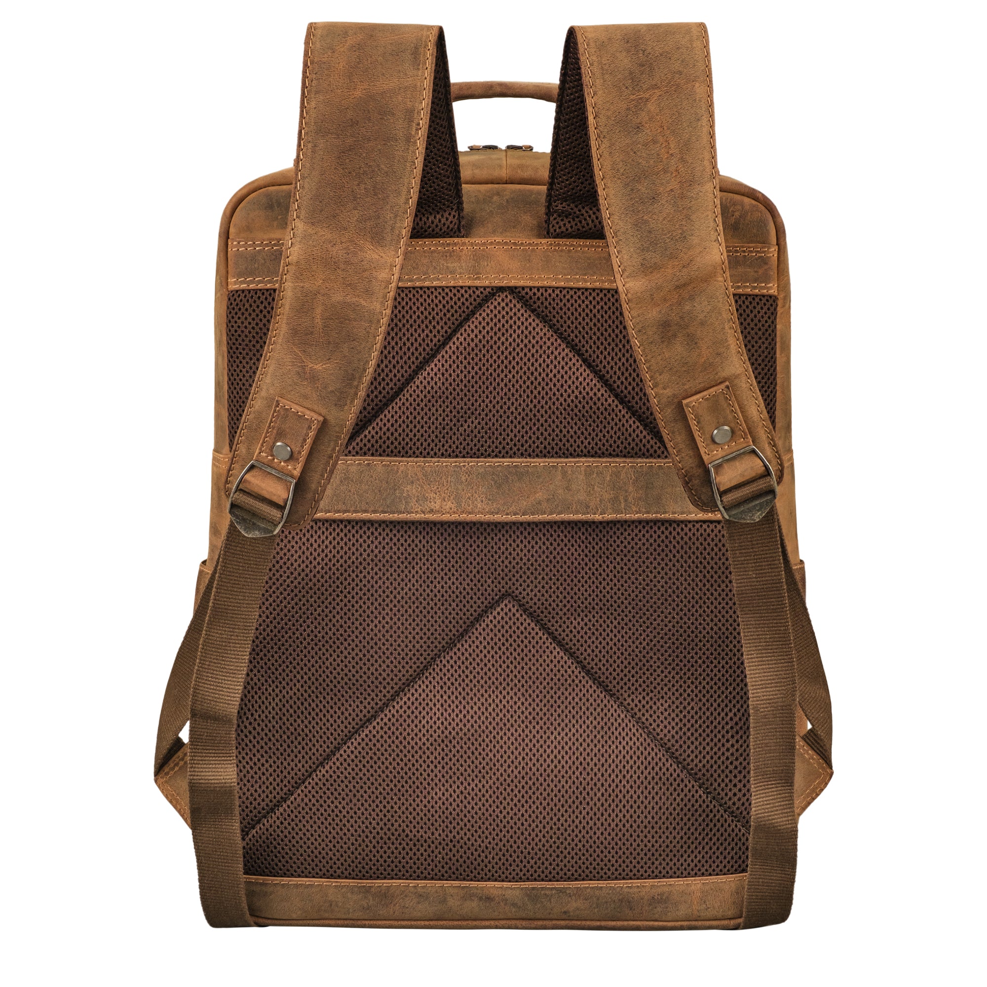 Vintage Arbeitsrucksack Leder braun mit Trolley-Halterung