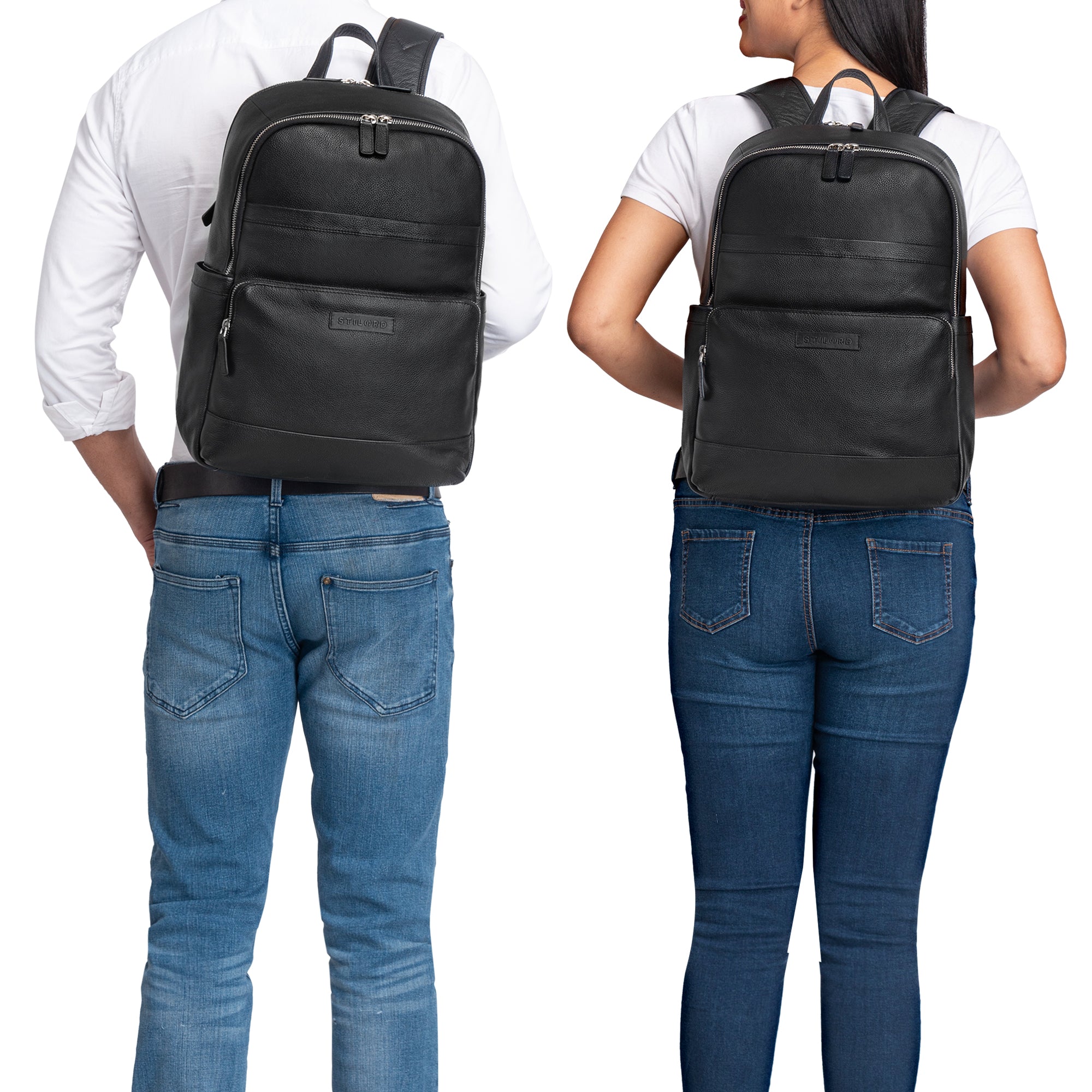 Herrenrucksack Büro Leder schwarz