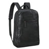 schwarzer Laptoprucksack aus echtem Leder für Arbeit und Büro