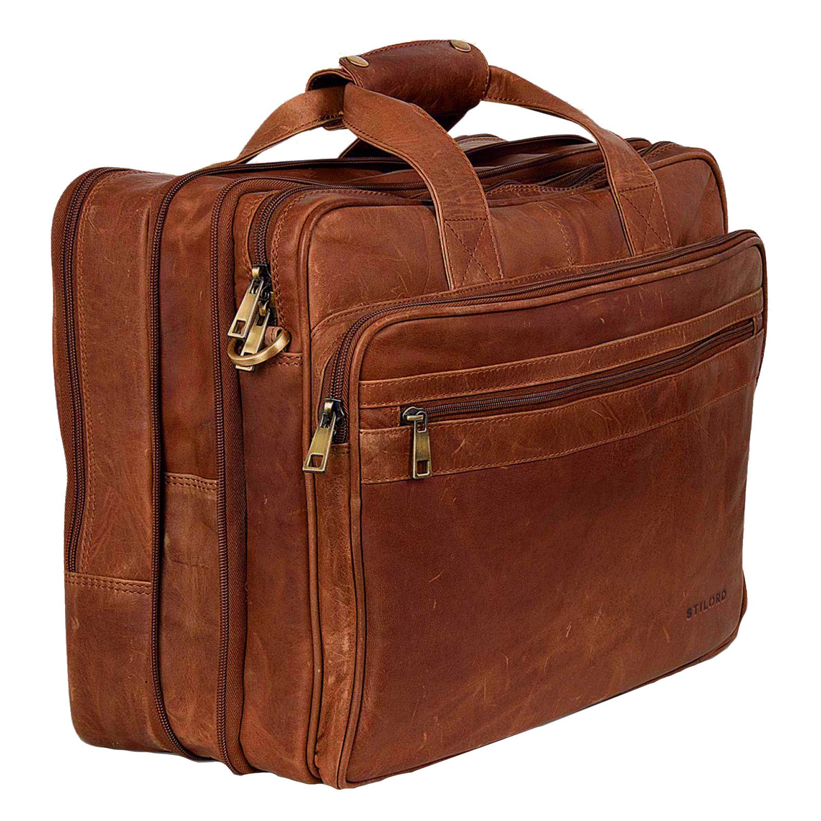 Große Leder Laptoptasche 15,6