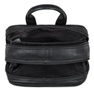 schwarze Leder Laptoptasche für 15,6 Zoll Laptop und Notebook
