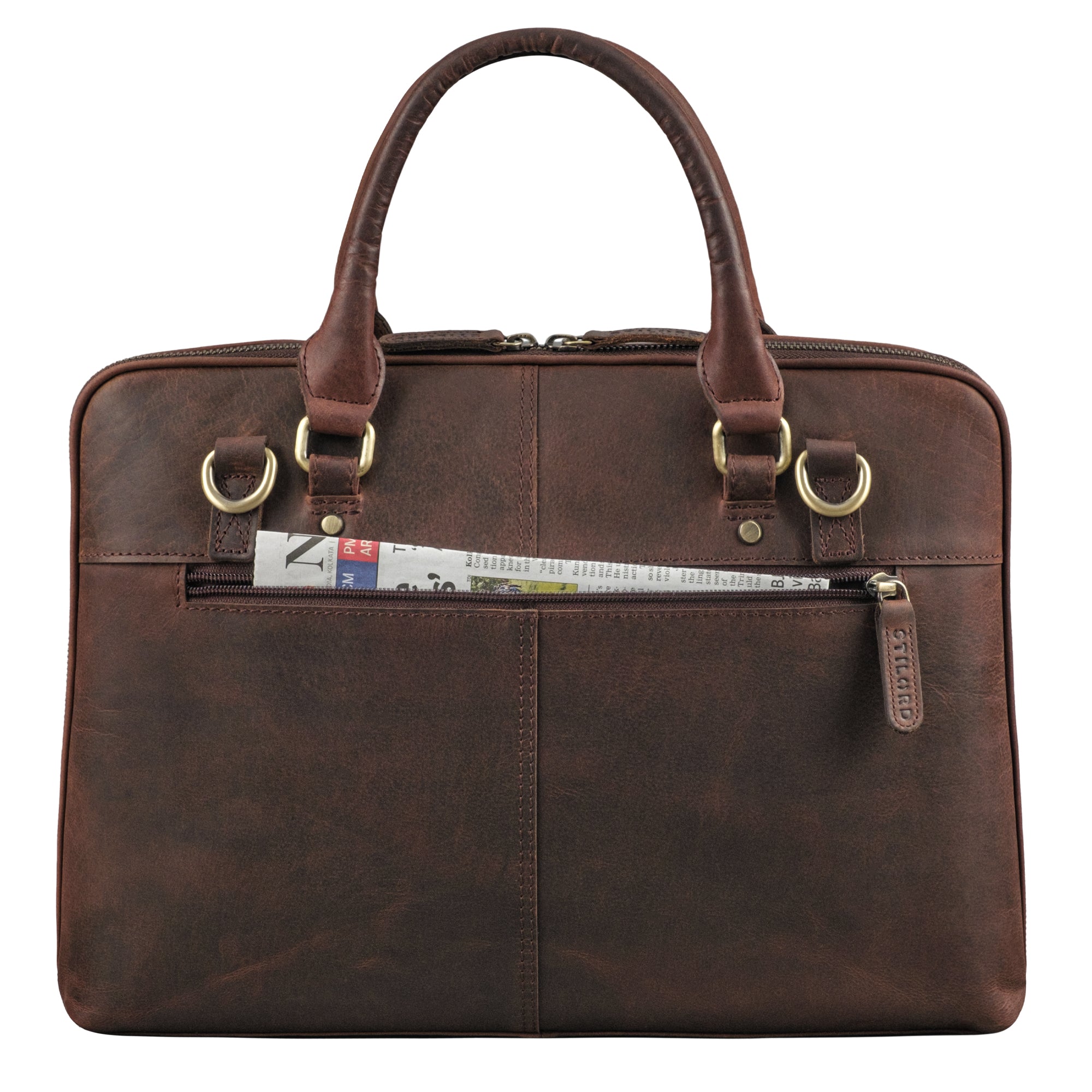 Laptoptasche aus Leder in braun