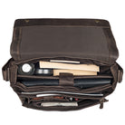 Leder Laptoptasche Leder groß dunkel - braun