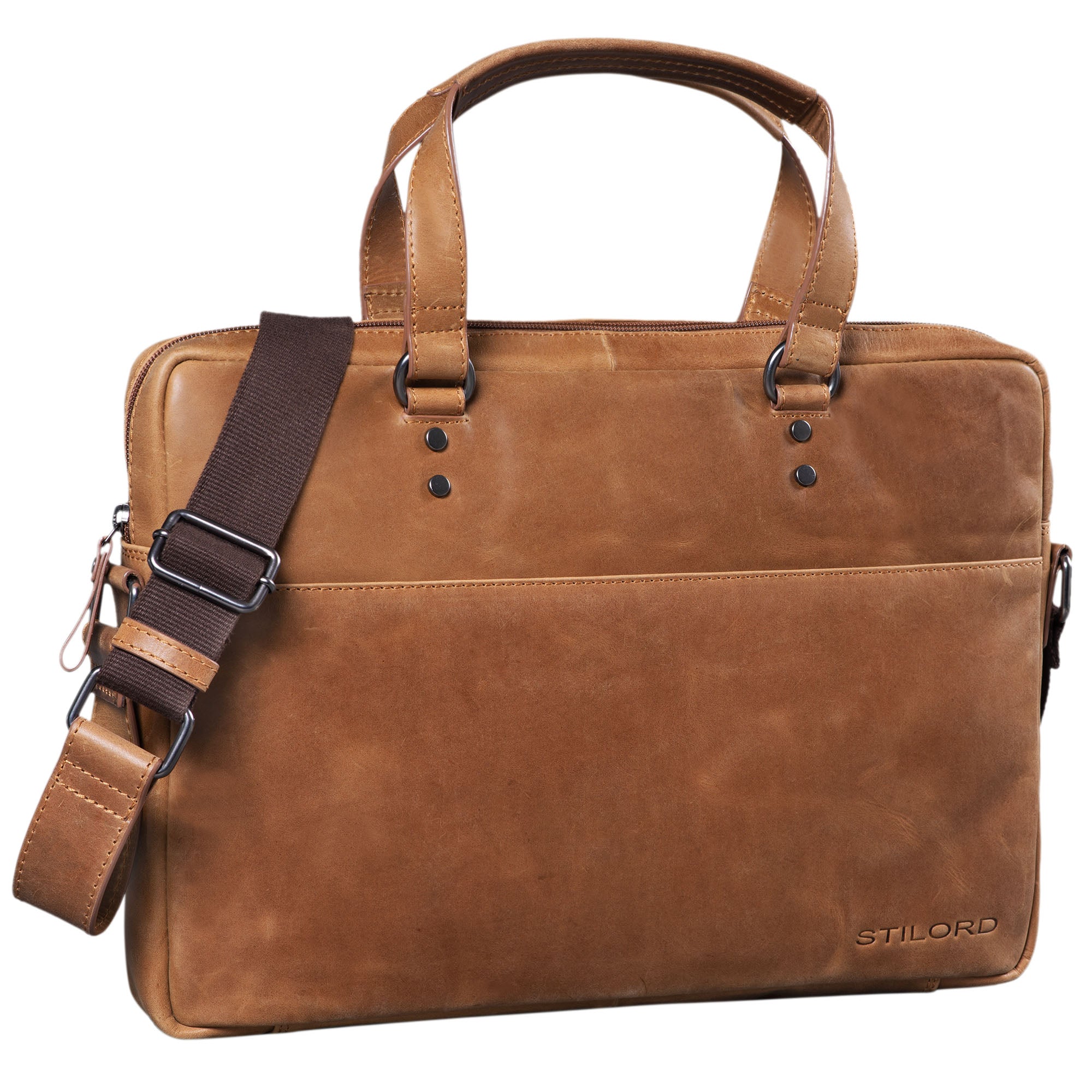Ledertasche Aktentasche 15.6 Zoll Laptopfach