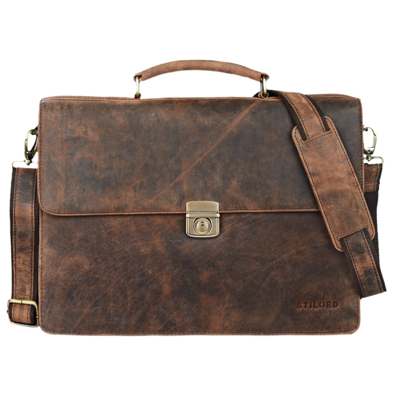 Leder Aktentasche sepia braun für Laptop Notebook MacBook Vintage