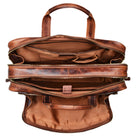 Leder Bürotasche Vintage braun Damen Herren Schultertasche