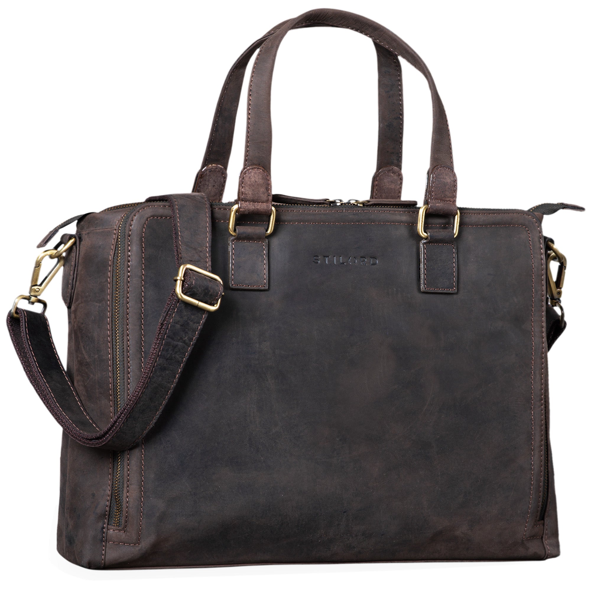Businesstasche Leder dunkelbraun Damen