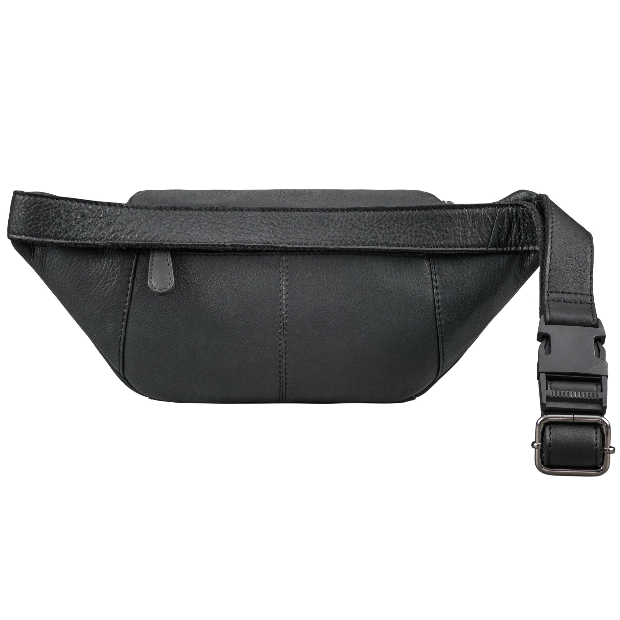 Leder Bauchtasche schwarz aus der Rückansicht