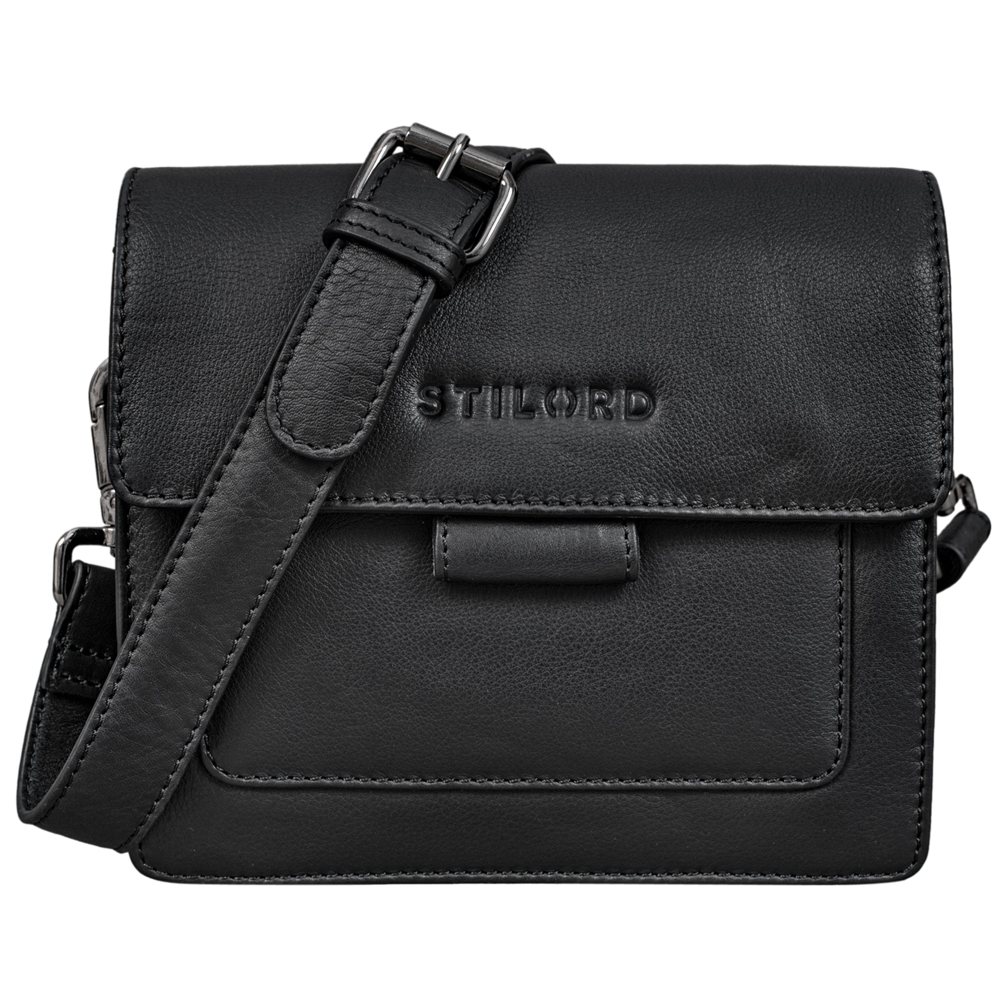 Schwarze Damen Ledertasche