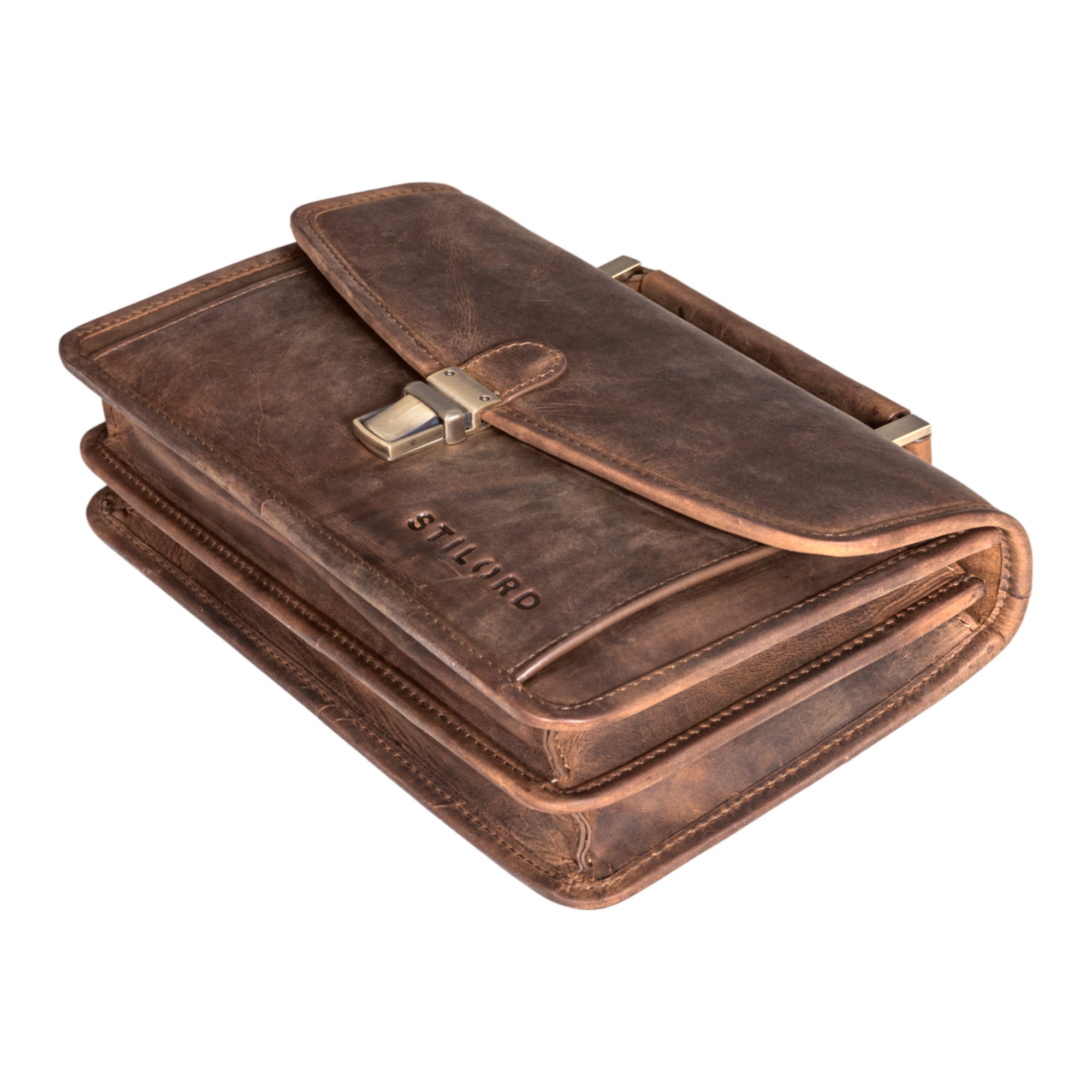 Damen Kosmetiktasche braun leder