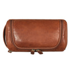 Leder Kulturbeutel Reisen cognac