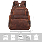 16 Zoll Laptoprucksack Leder Cognac-braun