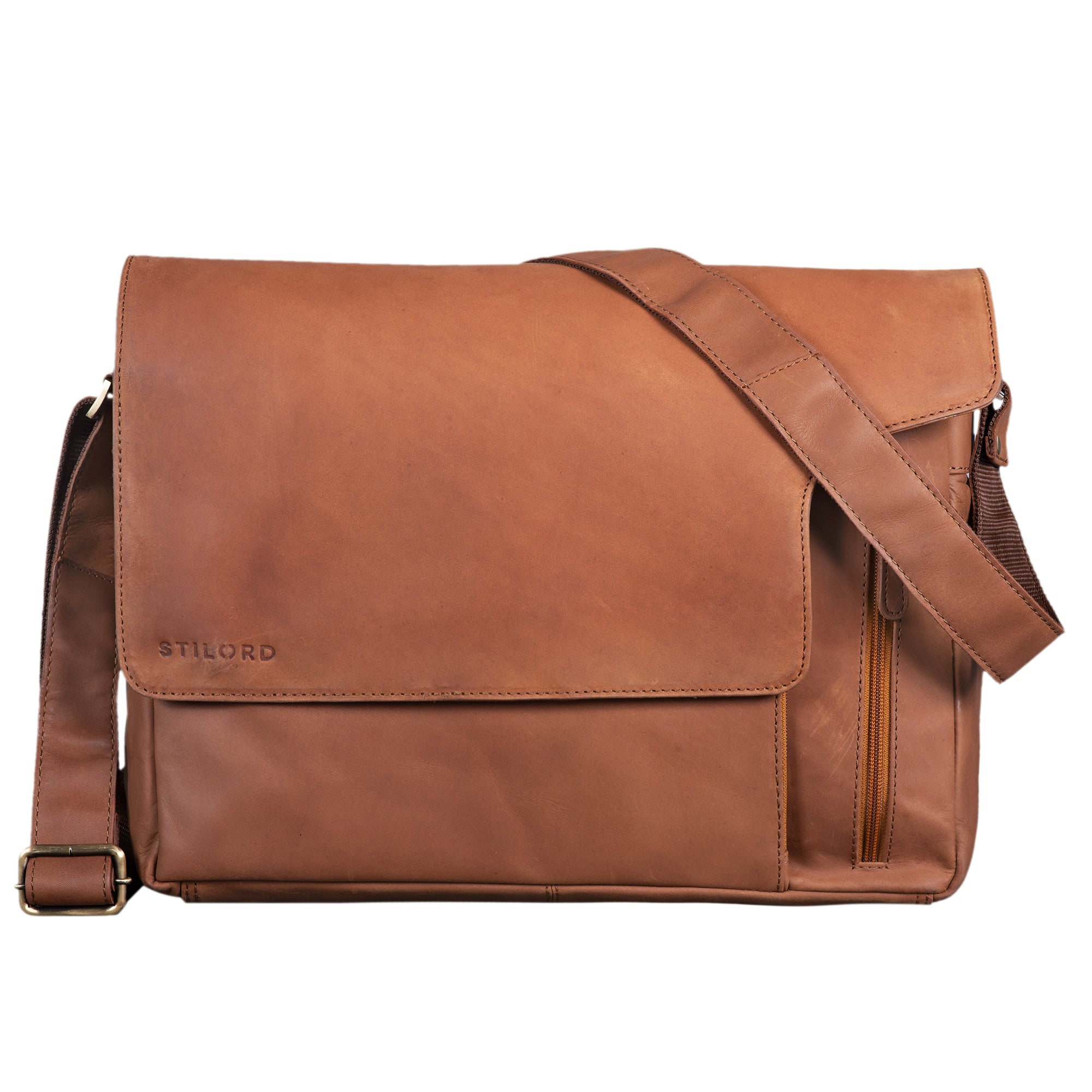 Große Messenger Ledertasche Vintage braun