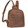 "Elonora" Vintage Skórzany Plecak 2-w-1 Damski Mały Daypack