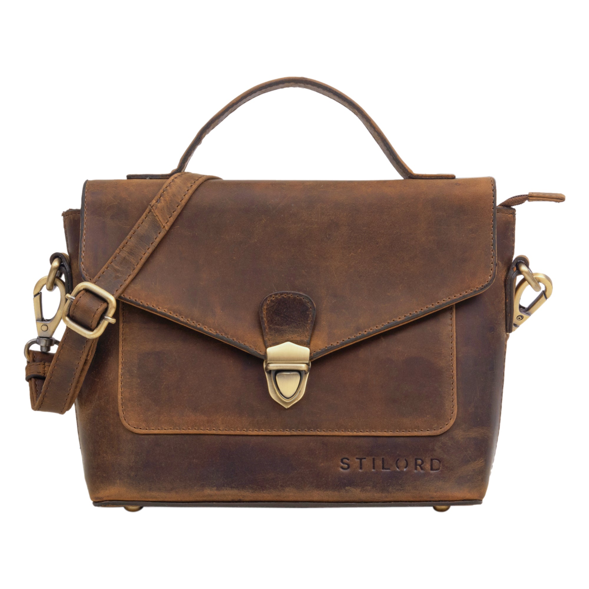 Braune Vintage Damen Tasche Leder