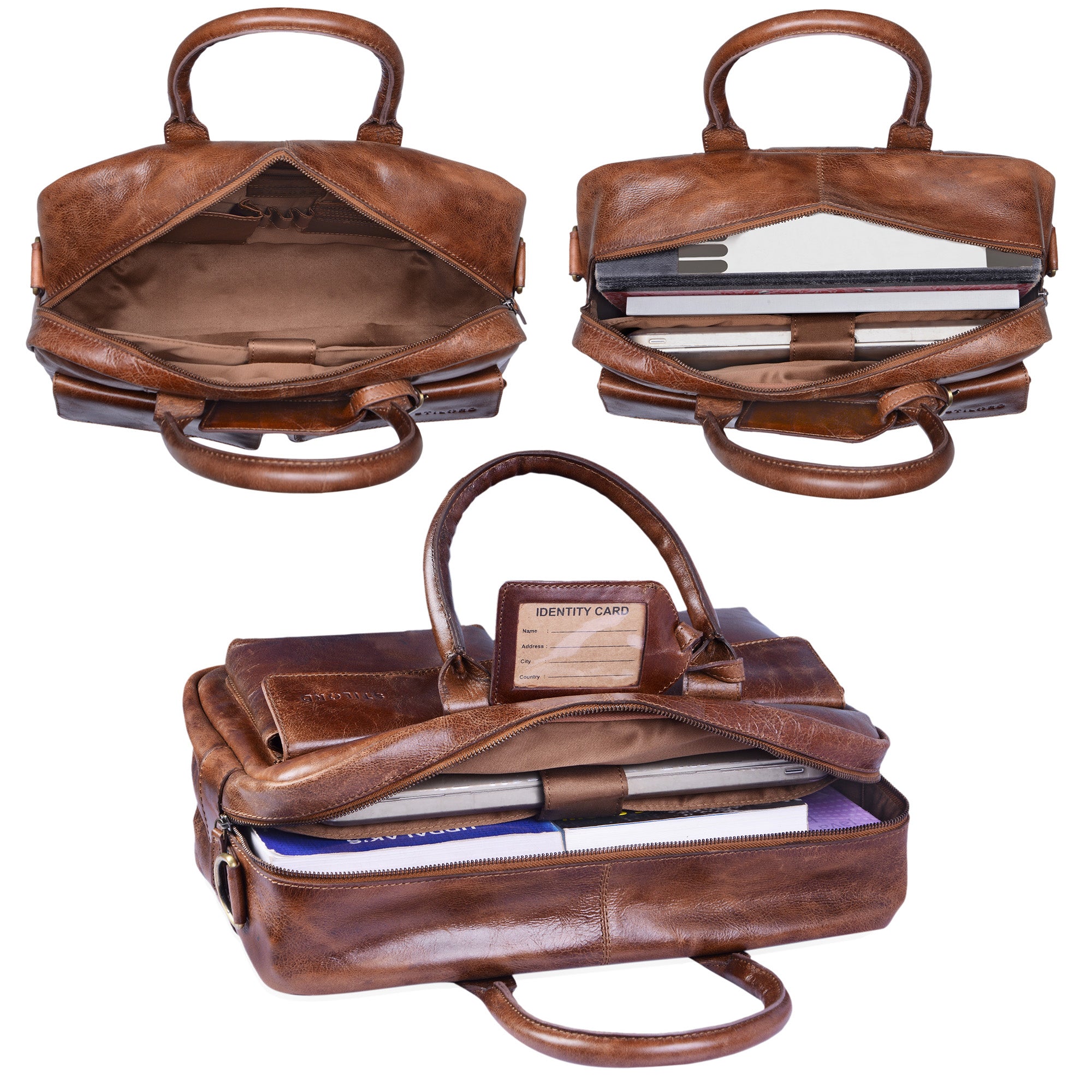 Umhängetasche Vintage Leder für Aktenordner