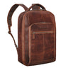Herren Lederrucksack Echtleder mit Laptop-Fach 15 - 16 zoll groß cognac
