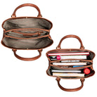 Braune Lederhandtasche groß