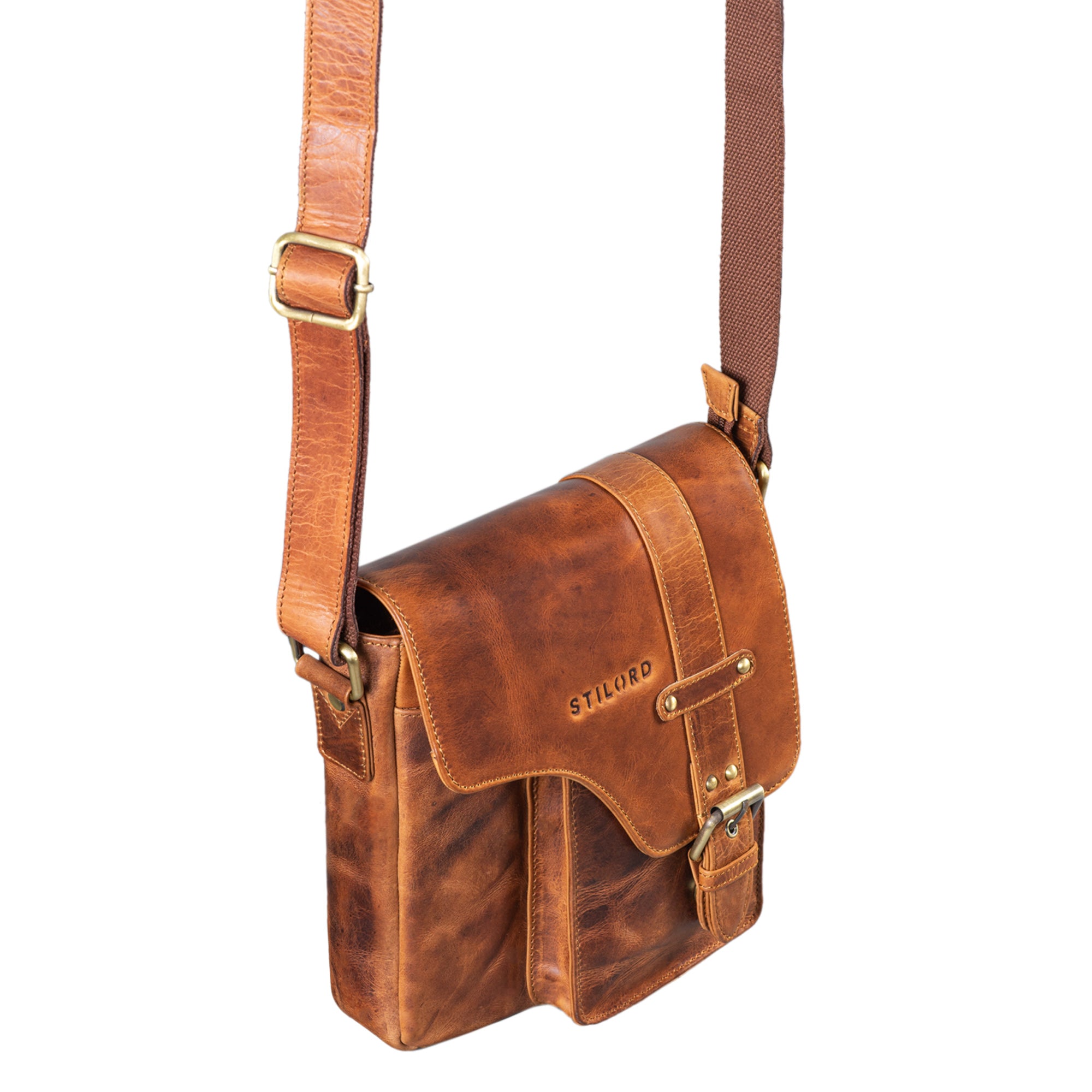 Kleine Schultertasche Leder herren braun
